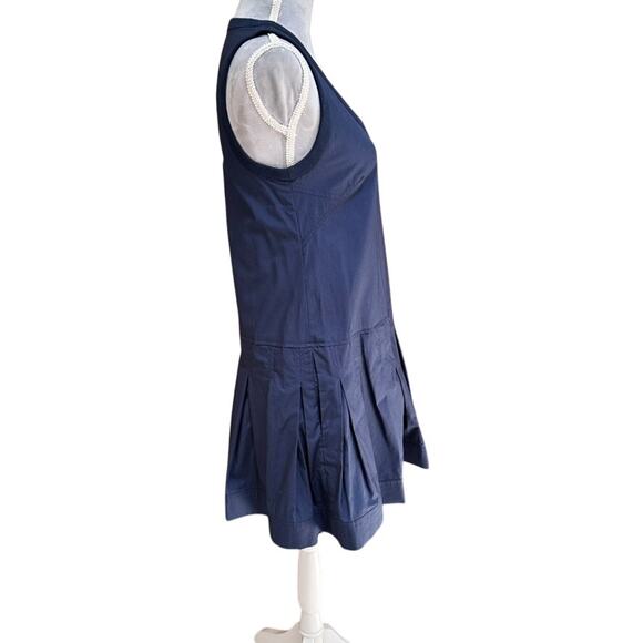 SIMKHAI Navy Pleated Drop Waist Sleeveless Dress XS NWT Cotton $345 - Picture 3 of 10